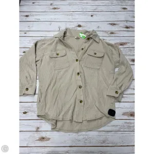 Top Long Sleeve By Terra & Sky In Tan, Size: 1x