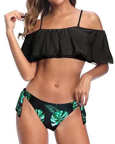 Two Piece Off The Shoulder Bikini Sets Ruffle Swimsuits