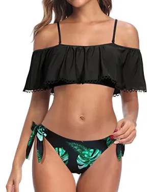 Two Piece Off The Shoulder Bikini Sets Ruffle Swimsuits