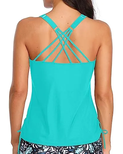 V Neck Tummy Control Tankini Tops