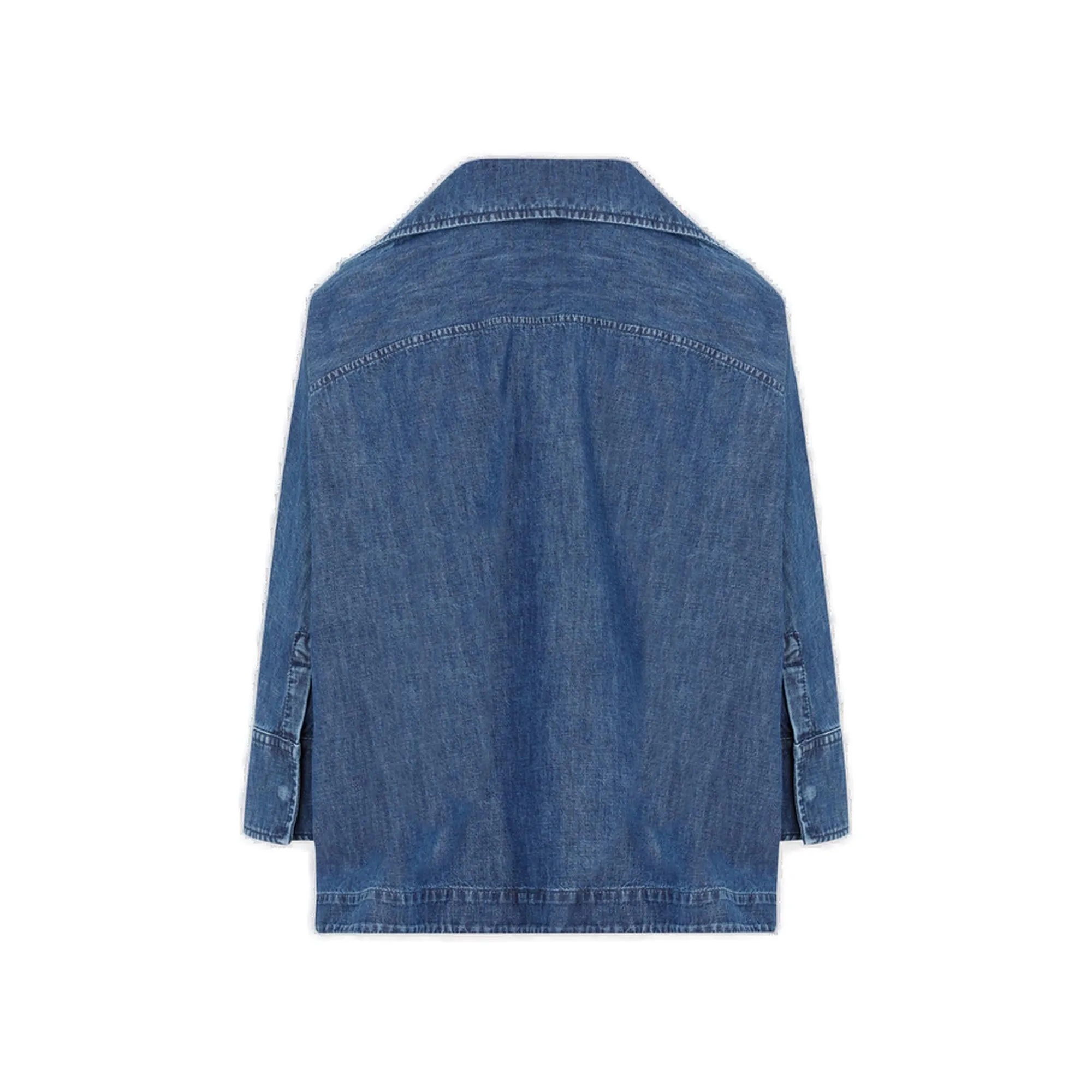 Valentino V-Neck Denim Blouse