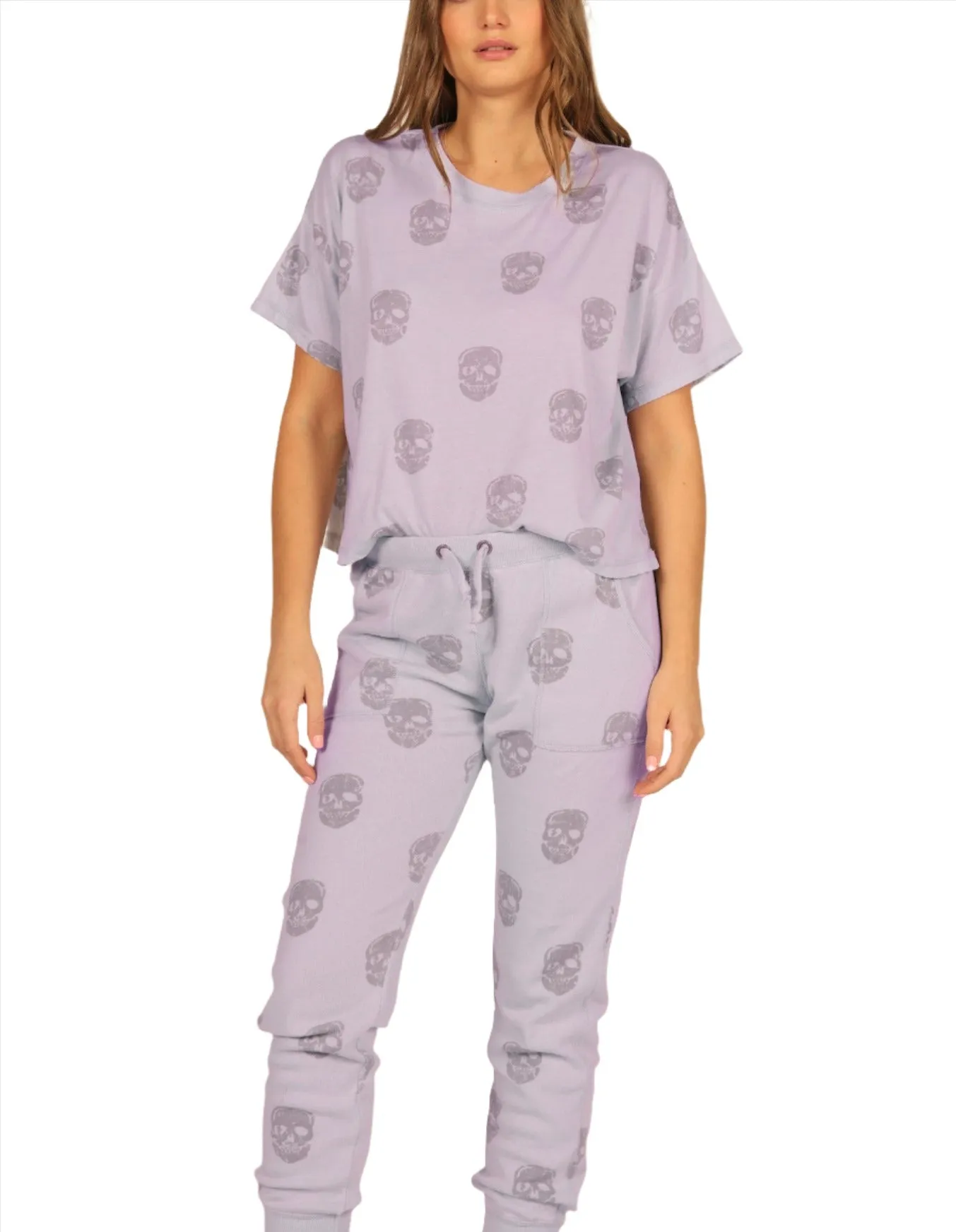 Vintage Havana Lavender Skull Boxy Crop Tee VH9407