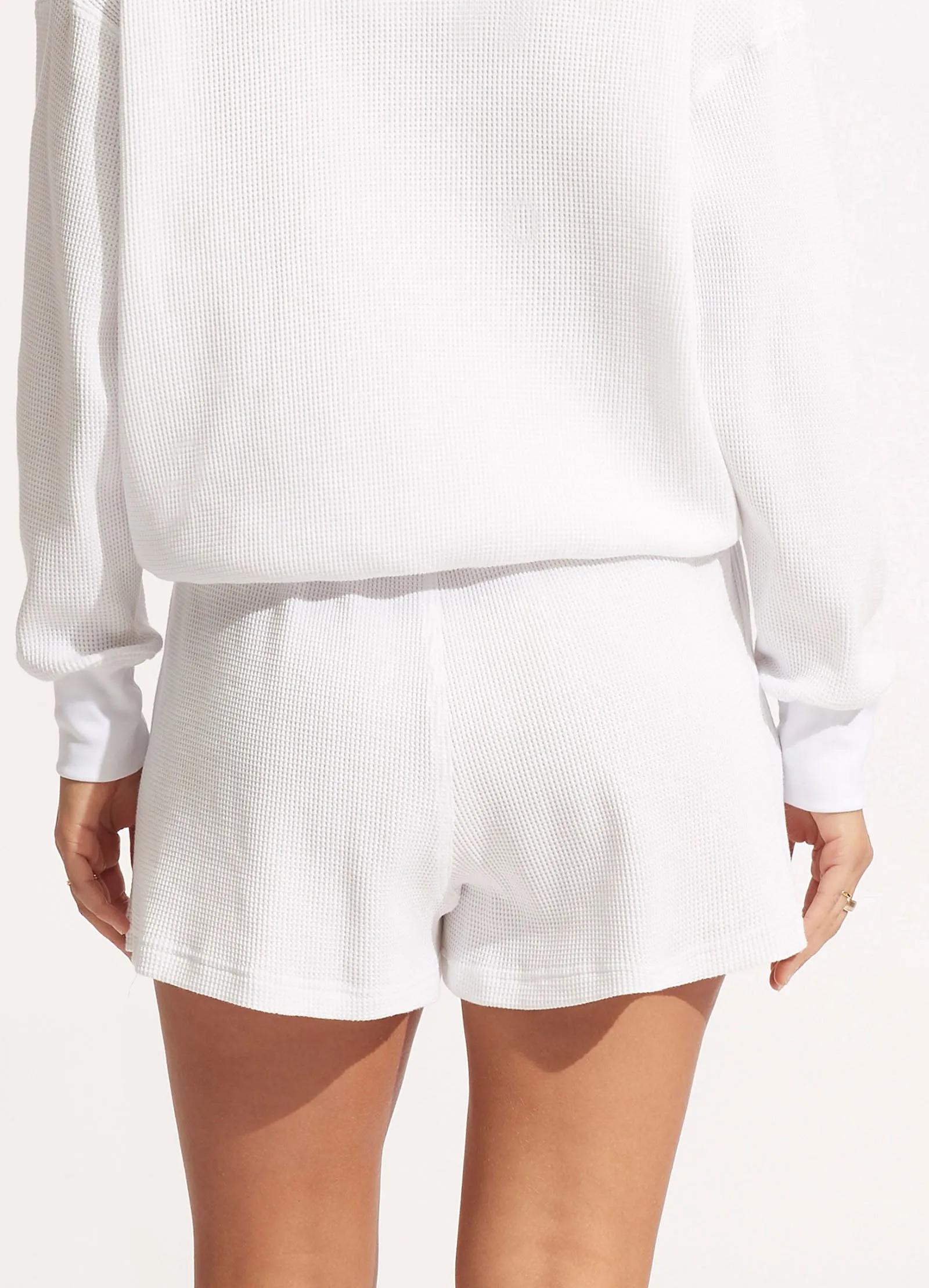 Waffle Beach Short  - White