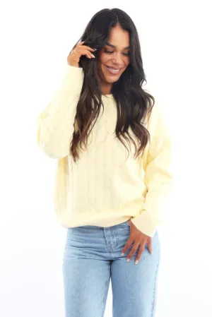 Yellow Knit Jumper Long Sleeve Cable
