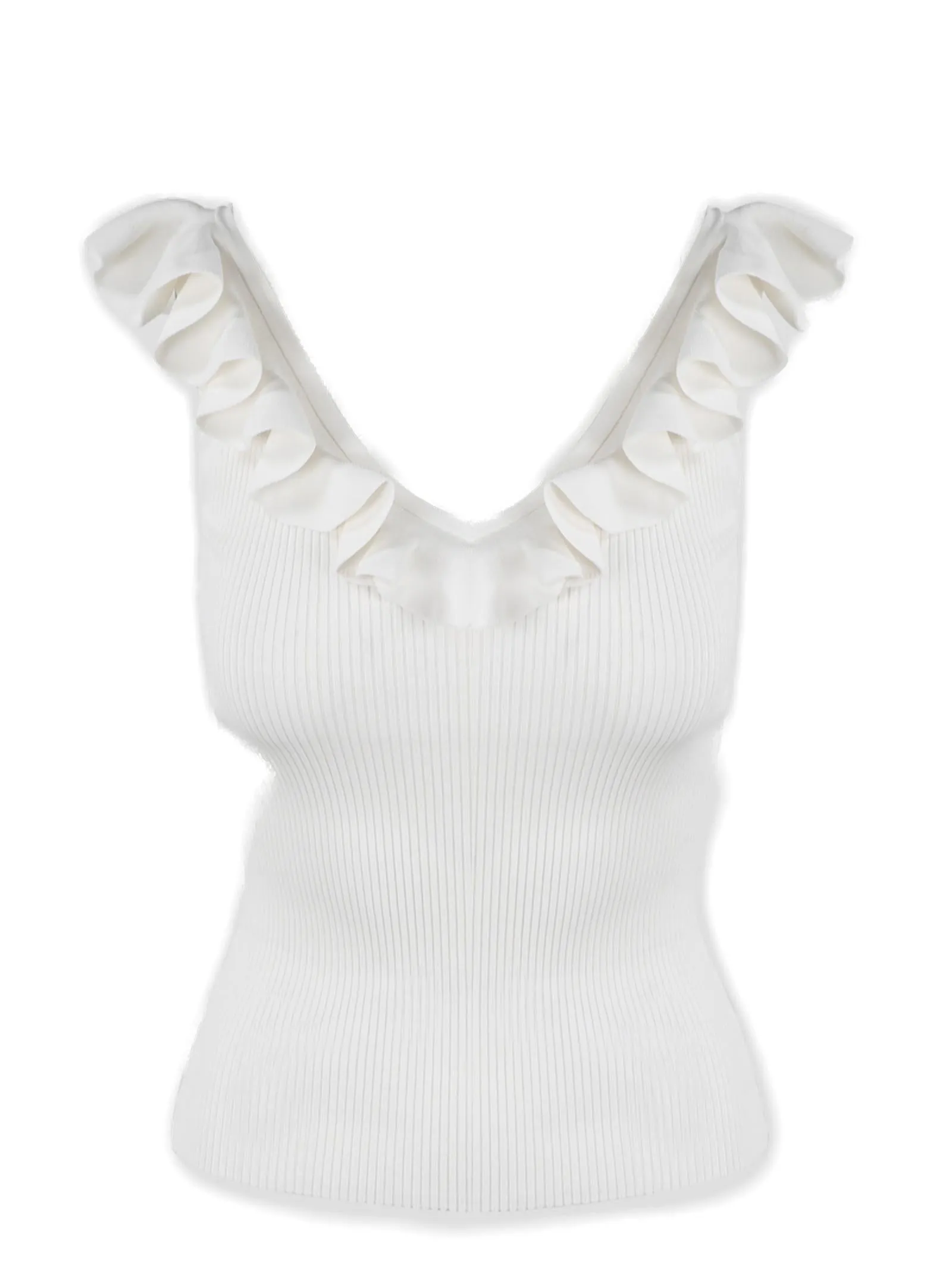 Zimmermann Anneke V-Neck Frill Tank Top