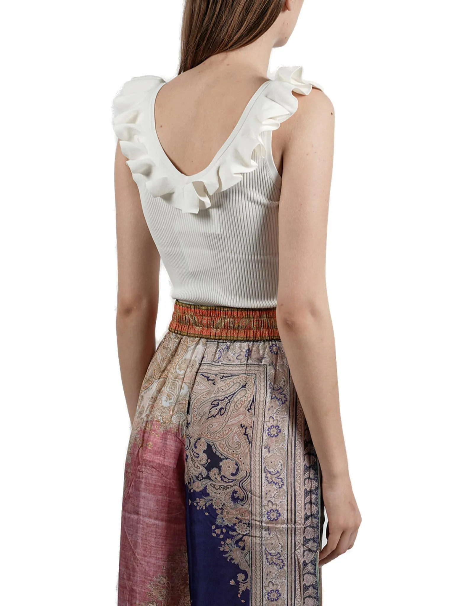 Zimmermann Anneke V-Neck Frill Tank Top